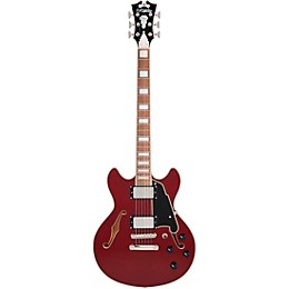 D'Angelico Premier Mini DC Semi-Hollow Electric Guitar Burnt Red