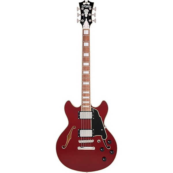 D'Angelico Premier Mini DC Semi-Hollow Electric Guitar Burnt Red