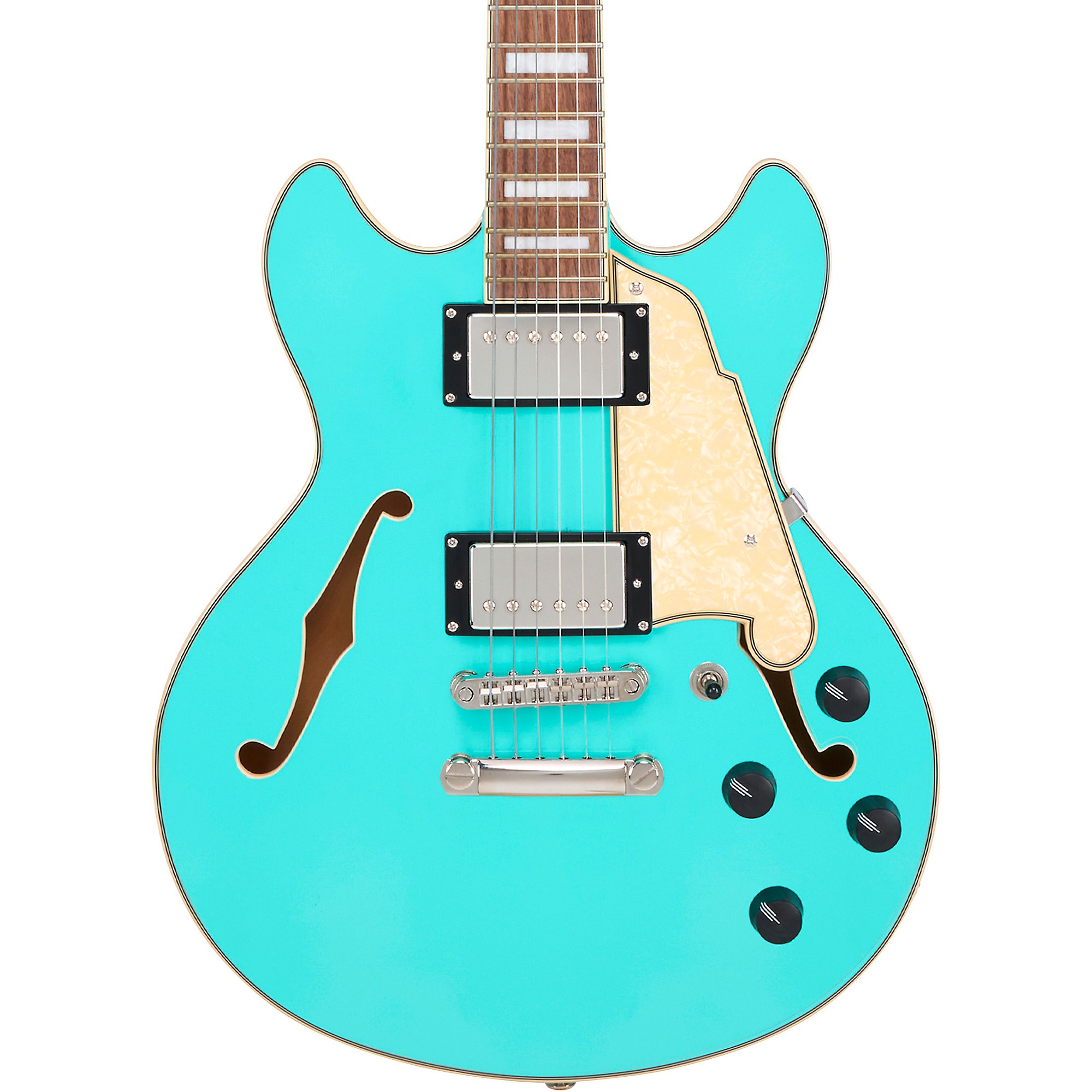 美品◎Donner アコースティックギター EC2076 サテングリーンバースト D'Angelico Premier Mini DC Semi-Hollow Electric Guitar Surf Green