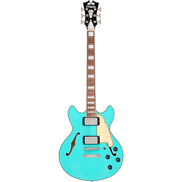 D'Angelico Premier Mini DC Semi-Hollow Electric Guitar Surf Green