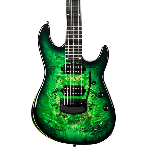 Ernie Ball Music Man Cutlass HH Trem 7 String Jason Richardson Burl Top Electric Guitar Kokiri Forest