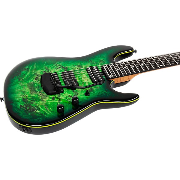 Ernie Ball Music Man Cutlass HH Trem 7 String Jason Richardson Burl Top Electric Guitar Kokiri Forest