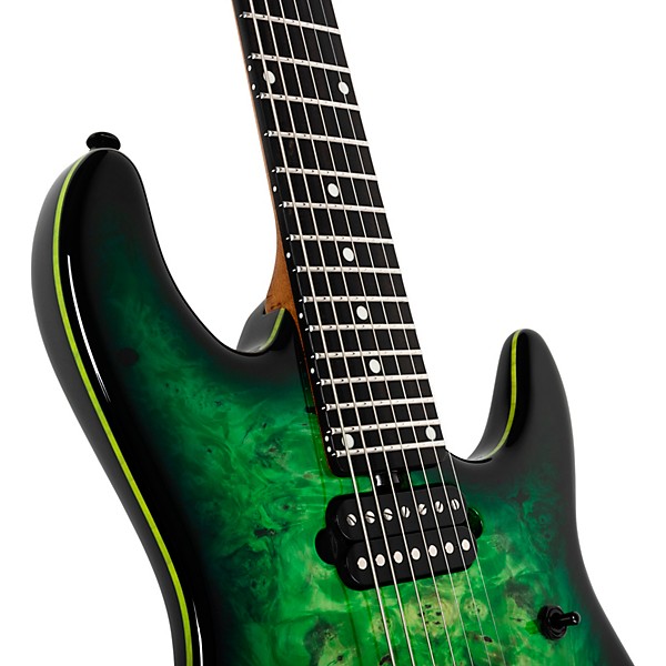 Ernie Ball Music Man Cutlass HH Trem 7 String Jason Richardson Burl Top Electric Guitar Kokiri Forest