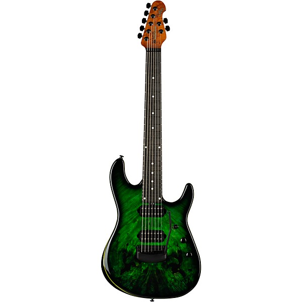 Ernie Ball Music Man Cutlass HH Trem 7 String Jason Richardson Burl Top Electric Guitar Kokiri Forest