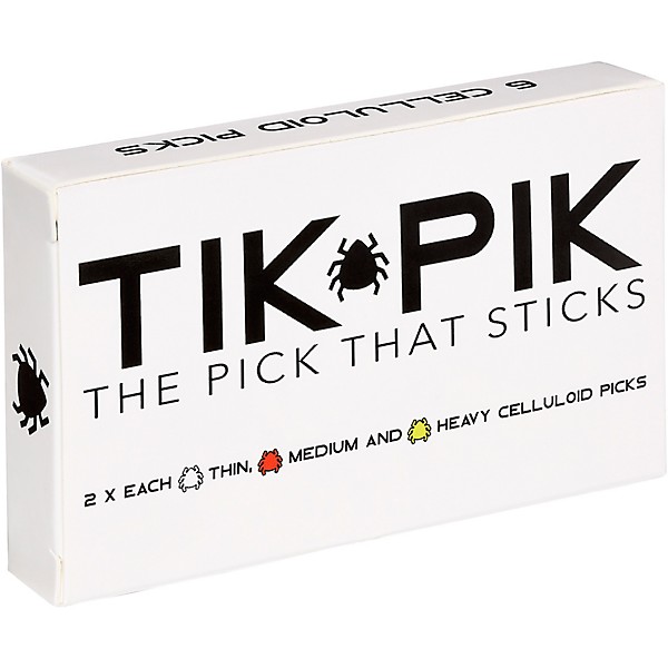 TIK PIK Celluloid Variety Guitar Picks with Case 6 Pack