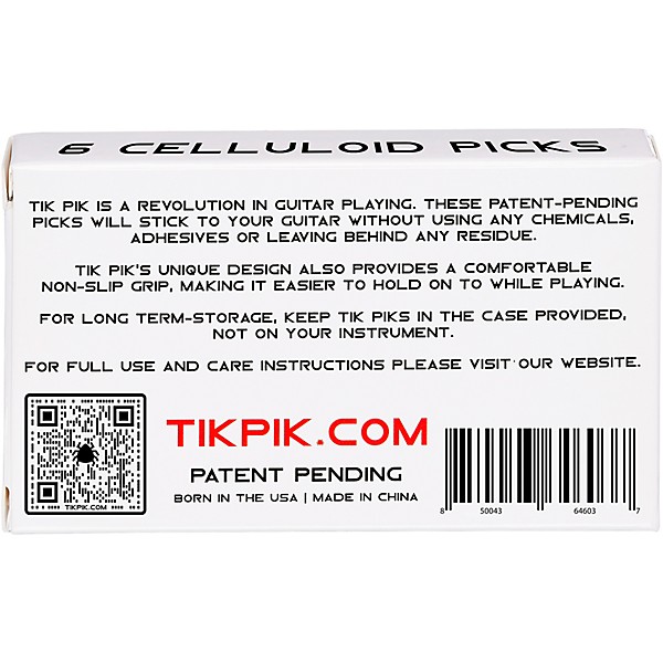 TIK PIK Celluloid Variety Guitar Picks with Case 6 Pack