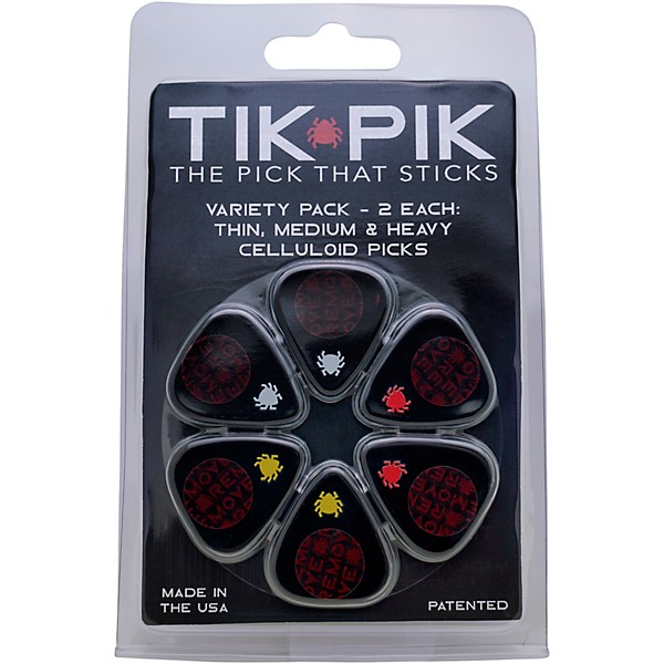 TIK PIK Celluloid Variety Guitar Picks 6 Pack