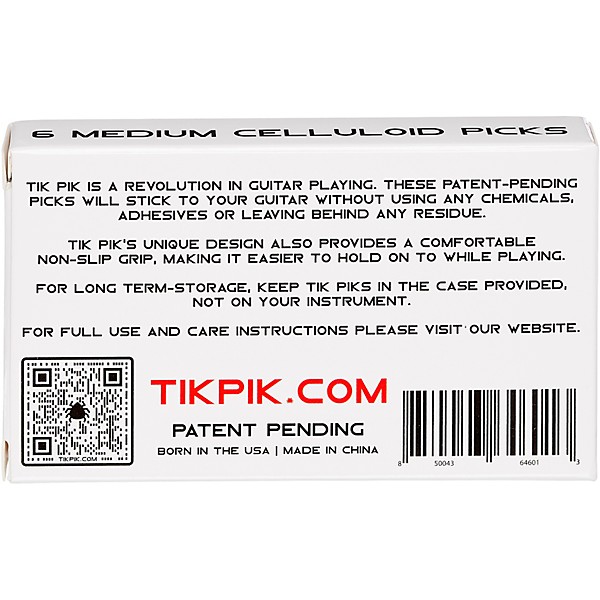 TIK PIK Celluloid Guitar Picks with Case .71 mm 6 Pack