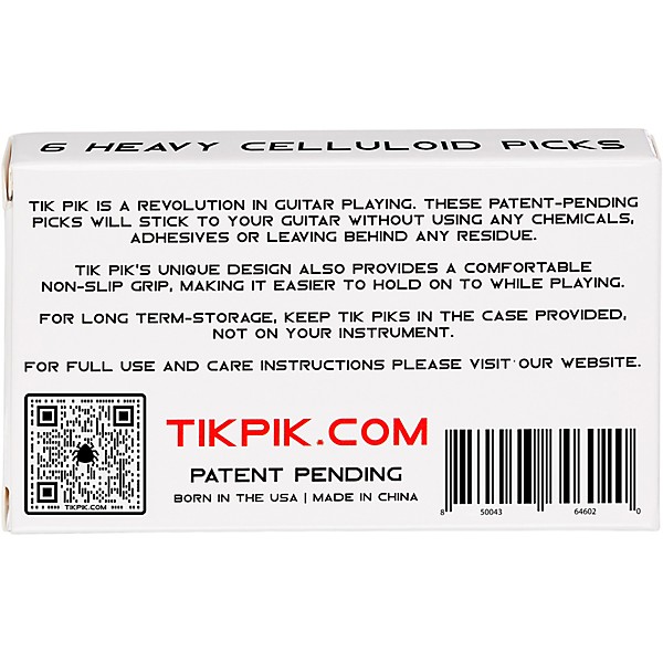 TIK PIK Celluloid Guitar Picks with Case .96 mm 6 Pack