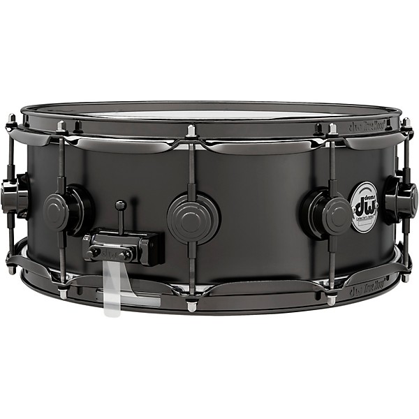 DW Collector's Series Satin Black Over Brass Snare Drum With Black Nickel Hardware 14 x 5.5 in.