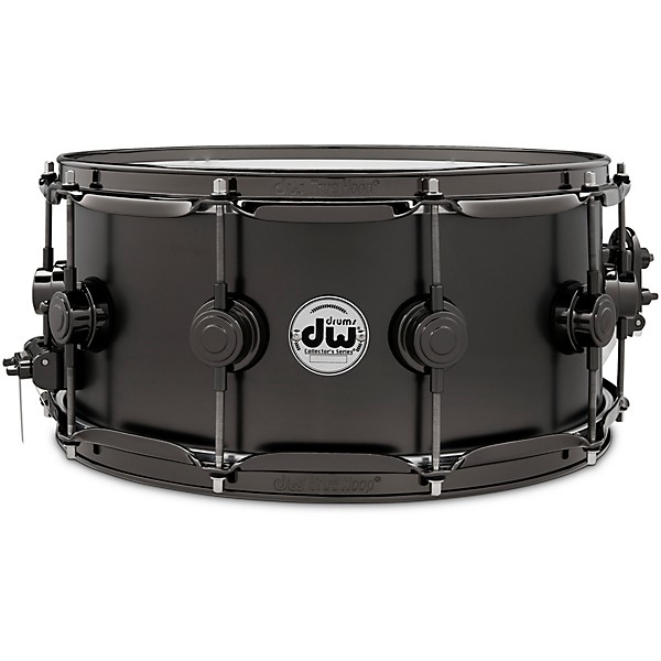 DW Collector's Series Satin Black Over Brass Snare Drum With Black Nickel Hardware 14 x 6.5 in.