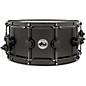 DW Collector's Series Satin Black Over Brass Snare Drum With Black Nickel Hardware 14 x 6.5 in. thumbnail