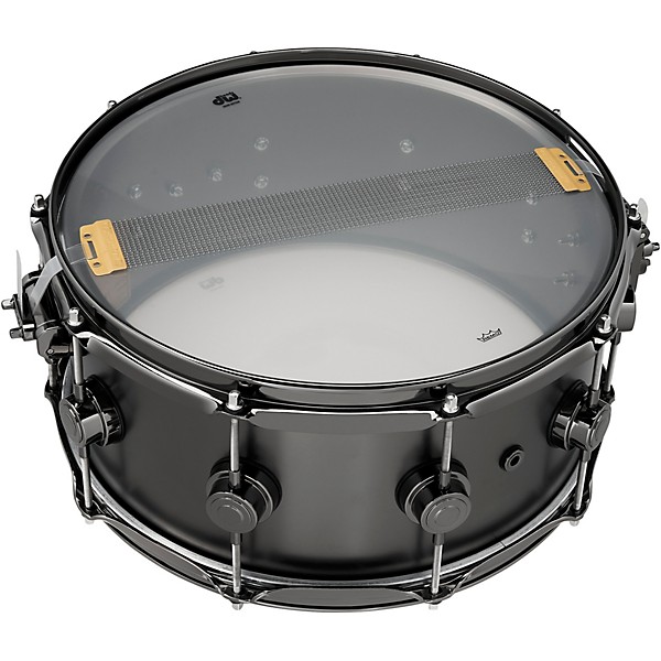 DW Collector's Series Satin Black Over Brass Snare Drum With Black Nickel Hardware 14 x 6.5 in.