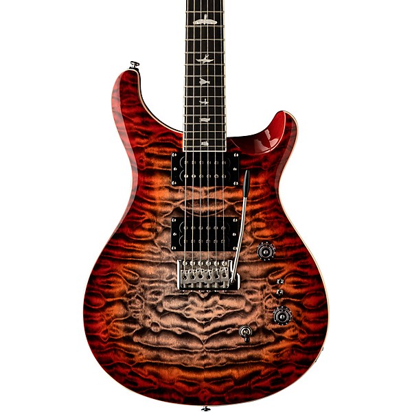 Open Box PRS SE Custom 24-08 Quilt Package Electric Guitar Level 2 Charcoal Cherry Burst 197881209056