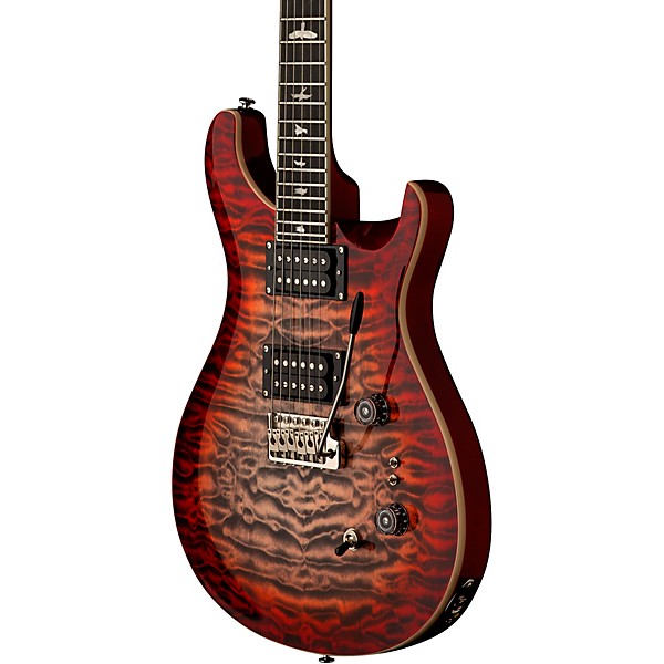 Open Box PRS SE Custom 24-08 Quilt Package Electric Guitar Level 2 Charcoal Cherry Burst 197881209056