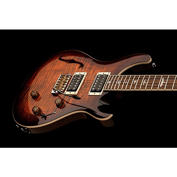 PRS SE Custom 24 Semi-Hollow Piezo Electric Guitar Orange Tiger Smokeburst