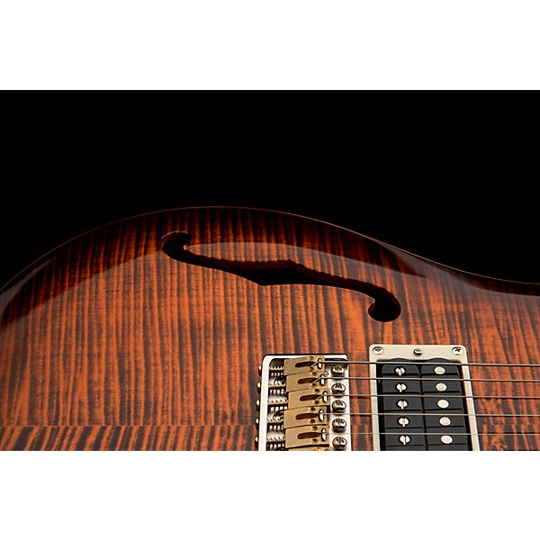 PRS SE Custom 24 Semi-Hollow Piezo Electric Guitar Orange Tiger Smokeburst