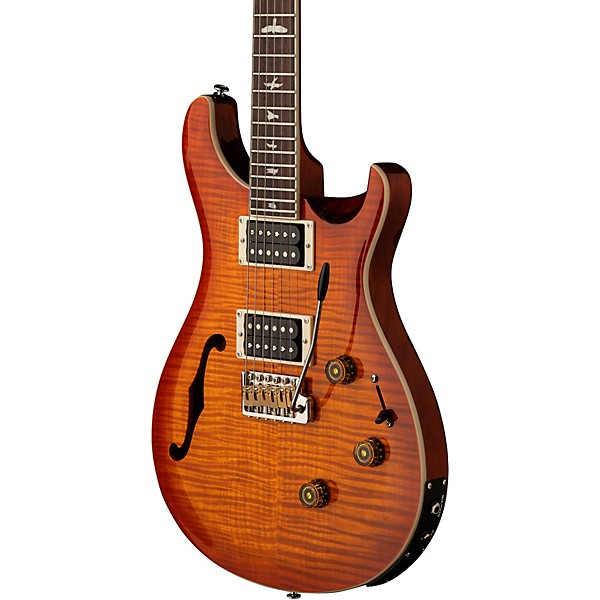 PRS SE Custom 24 Semi-Hollow Piezo Electric Guitar Vintage Sunburst