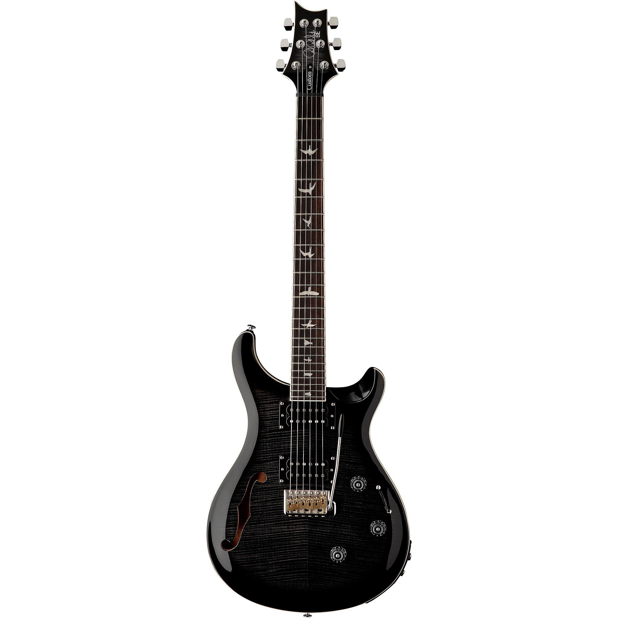 PRS SE Custom 24 Semi-Hollow Piezo Electric Guitar Charcoal Burst