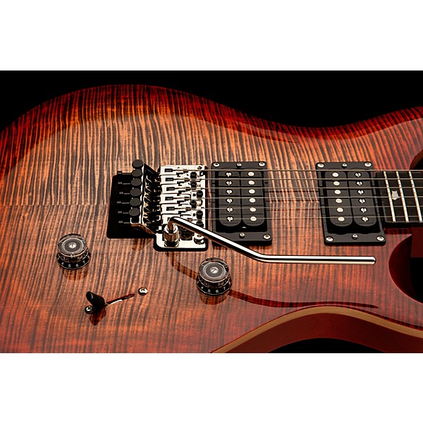 PRS SE Custom 24 Floyd Electric Guitar Charcoal Cherry Burst