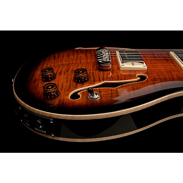 PRS SE Hollowbody II Piezo Electric Guitar Orange Tiger Smokeburst