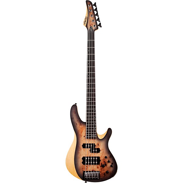 Schecter Guitar Research Reaper-5 5-String Electric Bass Guitar Satin Charcoal Burst