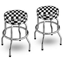 Perri's Perri's 24" Black and White Checkered Bar Stool 2-Pack