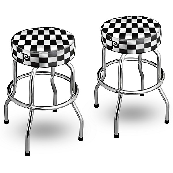 Perri's Perri's 24" Black and White Checkered Bar Stool 2-Pack