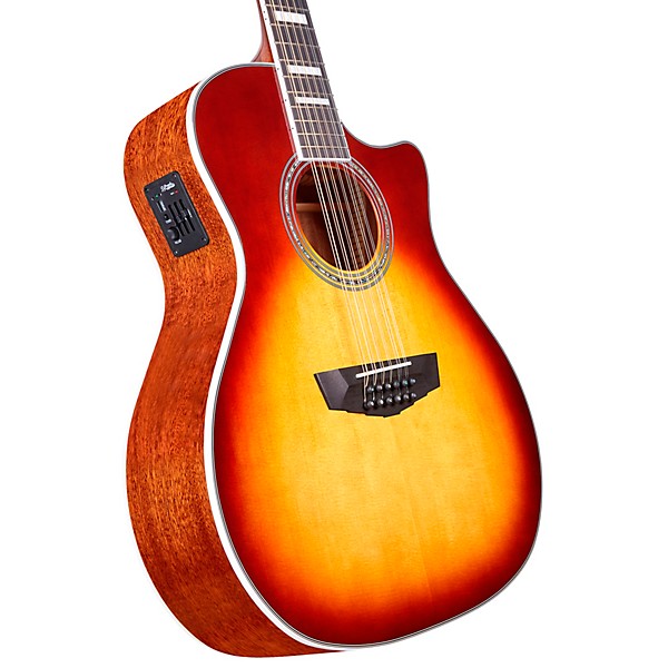 D'Angelico Premier Fulton 12-String Grand Auditorium Acoustic-Electric Guitar Iced Tea Burst