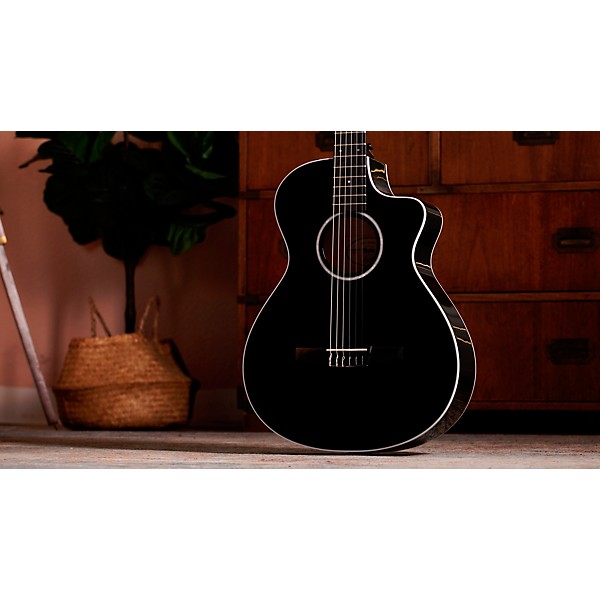 Taylor 212ce-N Plus Limited-Edition Grand Concert Nylon-String Acoustic-Electric Guitar Black