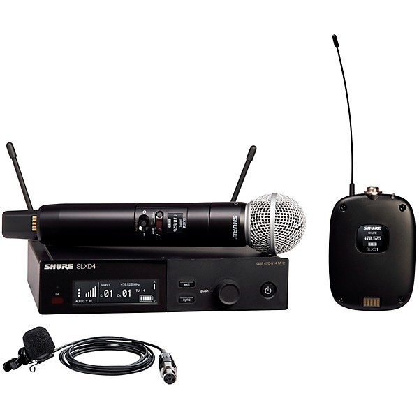 Shure SLXD124/85M Combo System With SM58 & WL185M Band H55