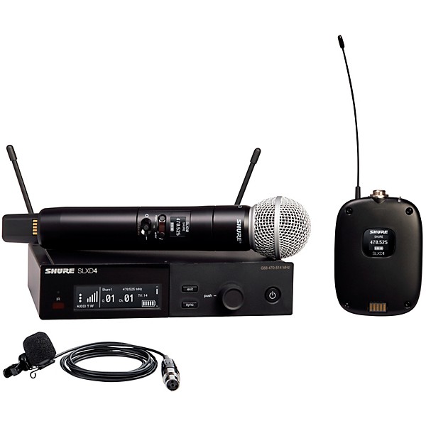 Shure SLXD124/85M Combo System With SM58 & WL185M Band J52