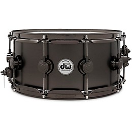 DW Collector's Series Satin Black Over Brass Snare Drum With Satin Chrome Hardware 14 x 6.5 in.