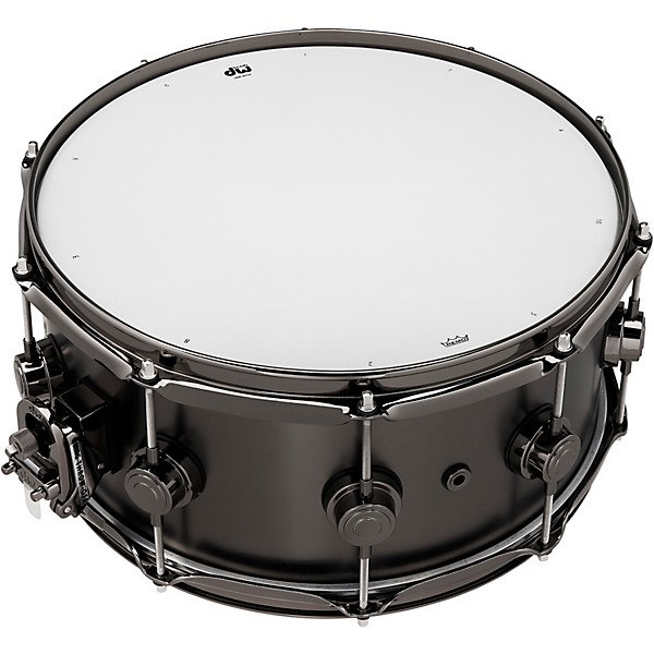 DW Collector's Series Satin Black Over Brass Snare Drum With Satin Chrome Hardware 14 x 6.5 in.