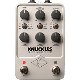 Universal Audio UAFX Knuckles '92 Rev F Dual Rec Amplifier Effects Pedal Silver