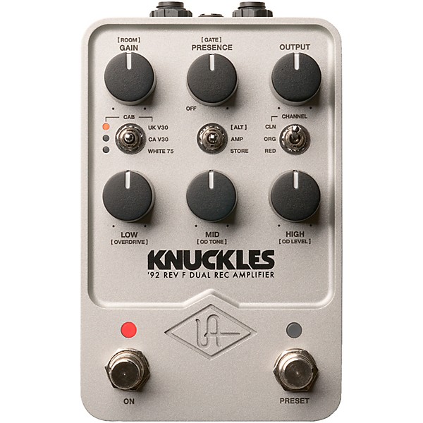 Open Box Universal Audio UAFX Knuckles '92 Rev F Dual Rec Amplifier Effects Pedal Level 1 Silver