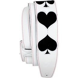 Perri's Poker Leather Guitar Strap White 2.5 in.