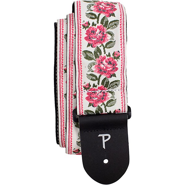 Perri's Pretty in Pink Roses Jacquard Guitar Strap Pink 2.5 in.