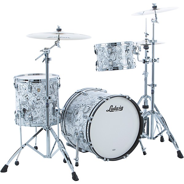 Ludwig Classic Maple 3-Piece Downbeat Shell Pack With 20" Bass Drum White Mosaic