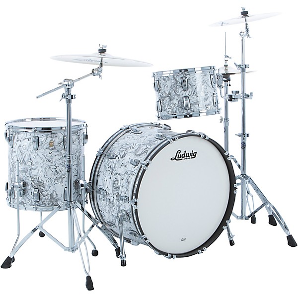 Ludwig Classic Maple 3-Piece Pro Beat Shell Pack With 24" Bass Drum White Mosaic