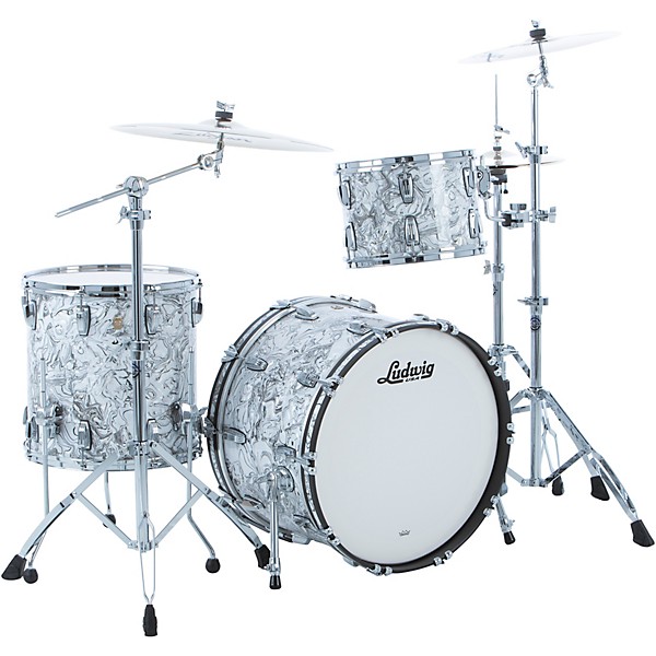 Ludwig Classic Maple 3-Piece Fab Shell Pack With 22" Bass Drum White Mosaic