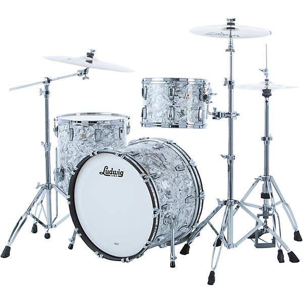 Ludwig Classic Maple 3-Piece Fab Shell Pack With 22" Bass Drum White Mosaic