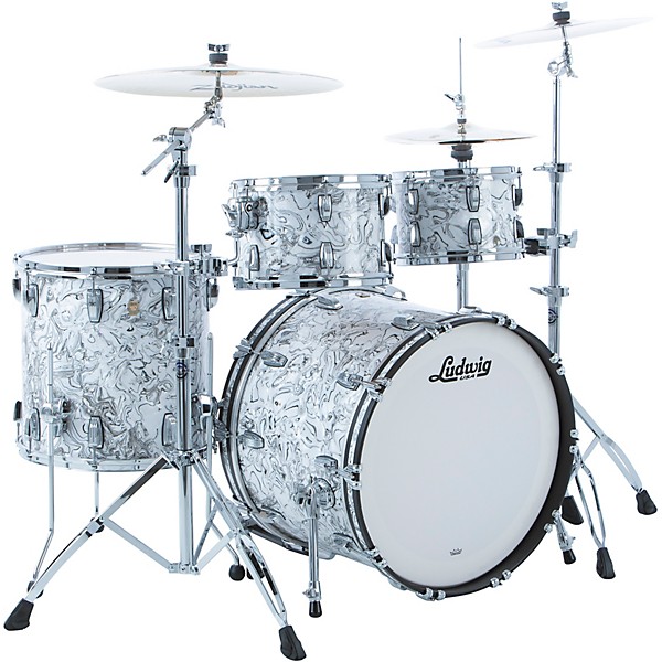 Ludwig Classic Maple 4-Piece Studio Shell Pack With 22" Bass Drum White Mosaic