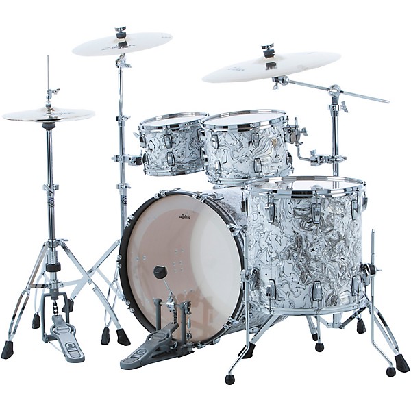 Ludwig Classic Maple 4-Piece Studio Shell Pack With 22" Bass Drum White Mosaic