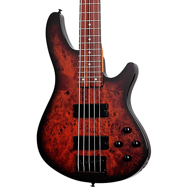 Schecter Guitar Research C-5 Standard 5-String Electric Bass Guitar Tobacco Burl