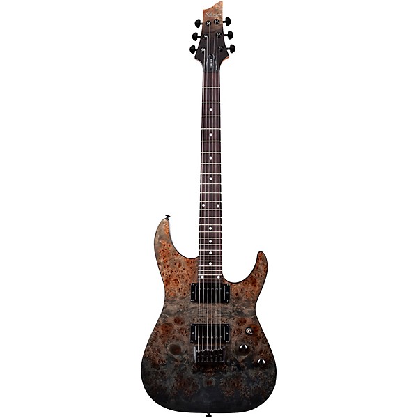 Schecter Guitar Research C-1 Standard Electric Guitar Black Fade Burst Burl