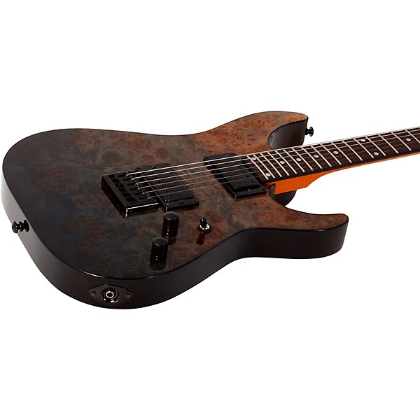 Schecter Guitar Research C-1 Standard Electric Guitar Black Fade Burst Burl