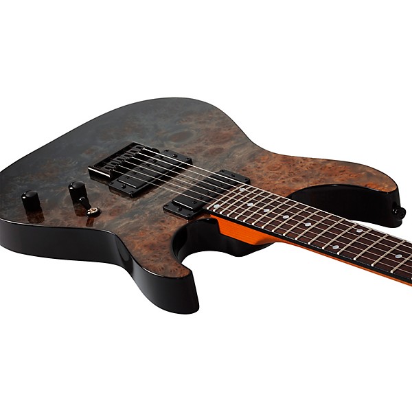 Schecter Guitar Research C-1 Standard Electric Guitar Black Fade Burst Burl