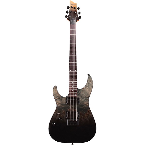 Schecter Guitar Research C-1 Standard Left-Handed Electric Guitar Black Fade Burst Burl