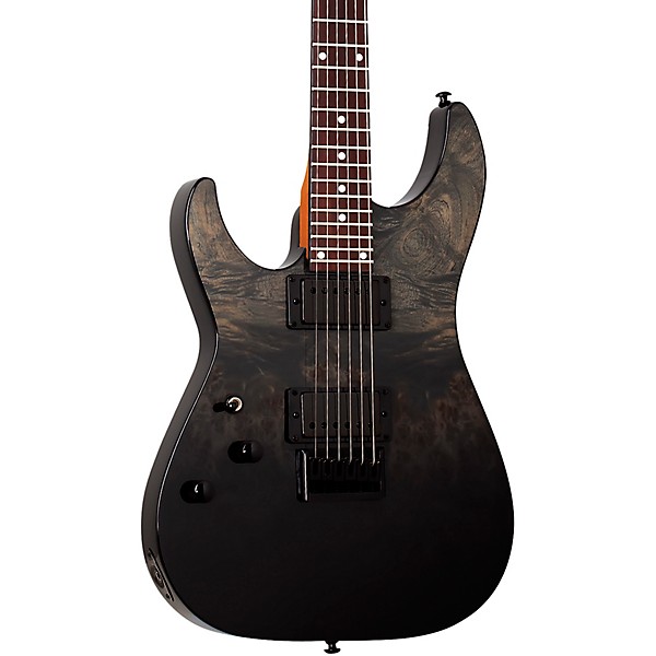 Schecter Guitar Research C-1 Standard Left-Handed Electric Guitar Black Fade Burst Burl